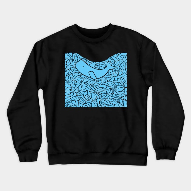 Whale and Waves Crewneck Sweatshirt by LaP shop